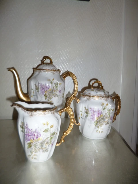 Ancien Service à Café Villeroy & Boch - Assiettes, Cafetière, Tasse, Pot à Lait, Sucrier - Occasion