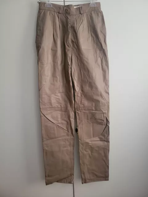 Vintage PIA RUCCI Brown 100% Leather Pants - Size 10