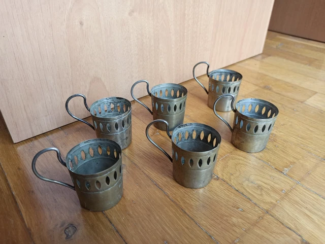 Set portabicchieri punzonatura argento 800 125 grammi sei pezzi sottobicchieri