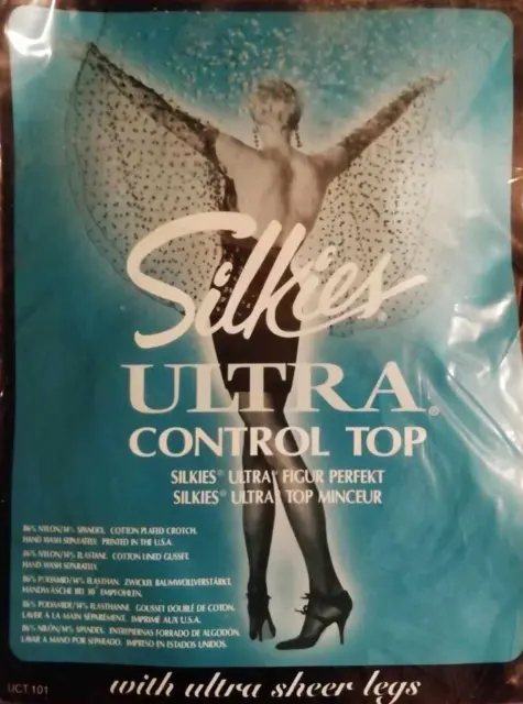 2 PAIRS SILKIES Ultra Control Top Sheer Legs Tights Large. Nude