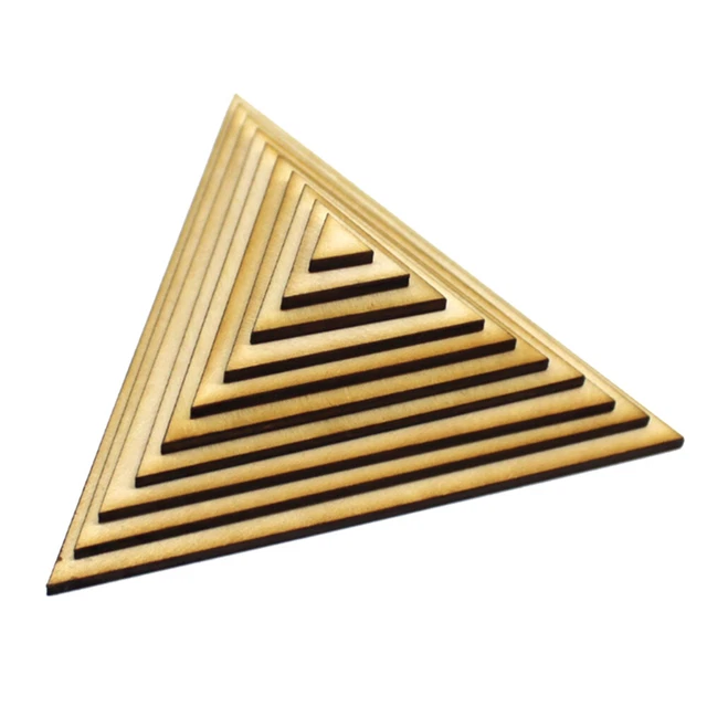 10pcs Triangular Wooden Pieces Cutouts Craft Embellishments Wood Ornament