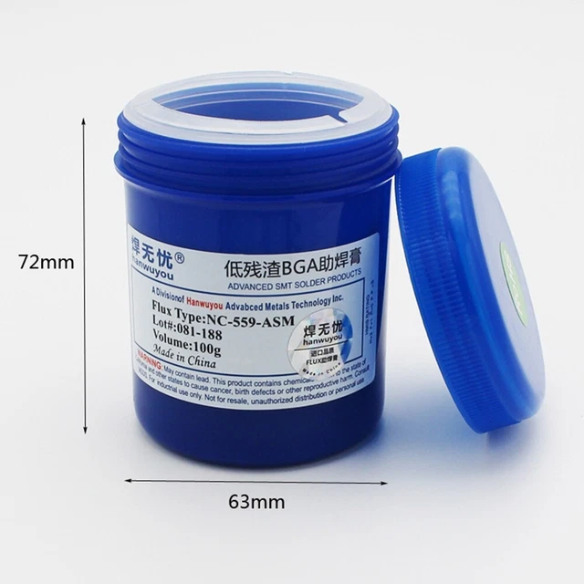 Grasso flusso pasta per saldatura trasparente per rimbalzo BGA PCB IC 100 g quantità