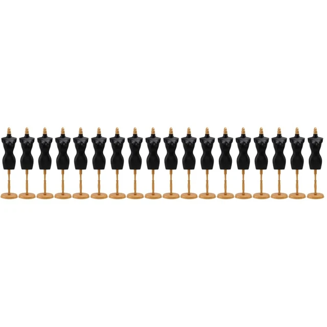 18 Pcs Schaufensterpuppenständer Mini-Damen-Mannequin-Torso Black