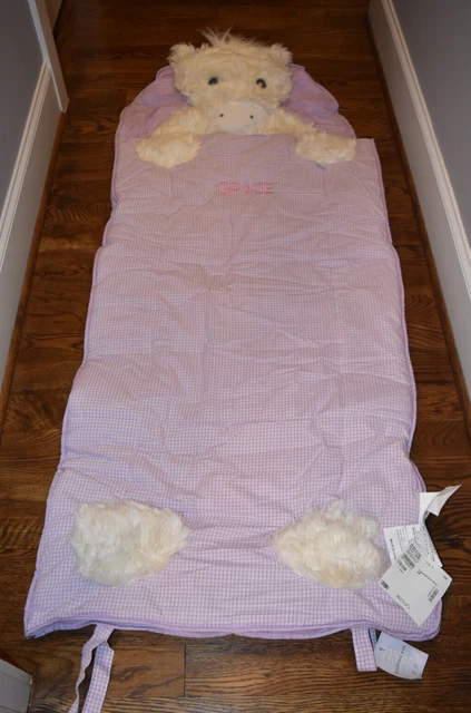Pottery Barn Kids Shaggy Head Unicorn Sleeping Bag Grace Monogram NEW NWT Pottery Barn Kids Shaggy Head Unicorn Sleeping Bag Grace Monogram NEW NWT