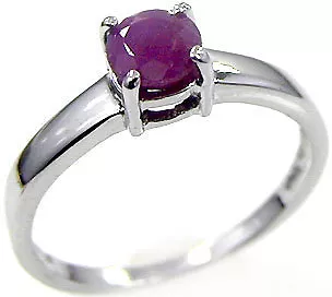 Pure Sterling Silver Round Ruby Ring Sz 7.25    # RR82