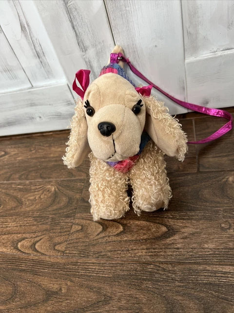 EUC Poochie & Co Plush Cocker Spaniel Stuffed Animal Purse Sequins Rainbow Girl