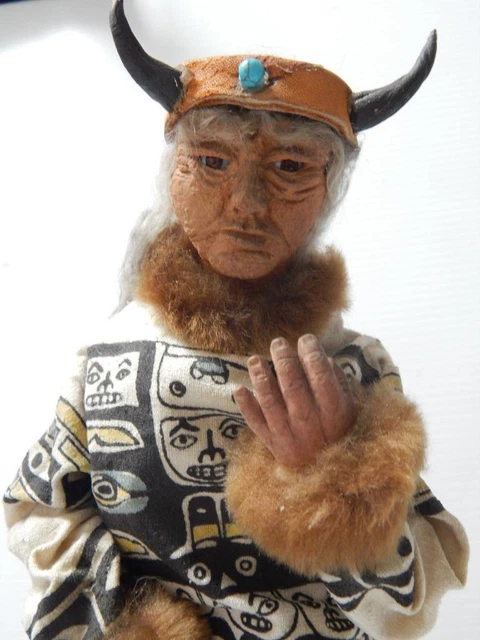 Vintage Sgnd+Numbered Hand Crafted Tlingit Doll Chilkat Style Robe - Xlnt !