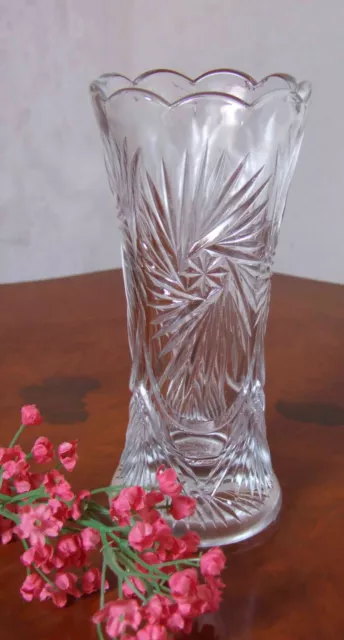 Retro Tischvase-Glasvase-Blumenvase-Shabby Chic-70er Jahren-155 mm