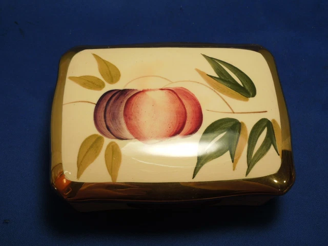 Vintage Wade Harvest Ware Hand Painted Porcelain China Trinket Dresser Box