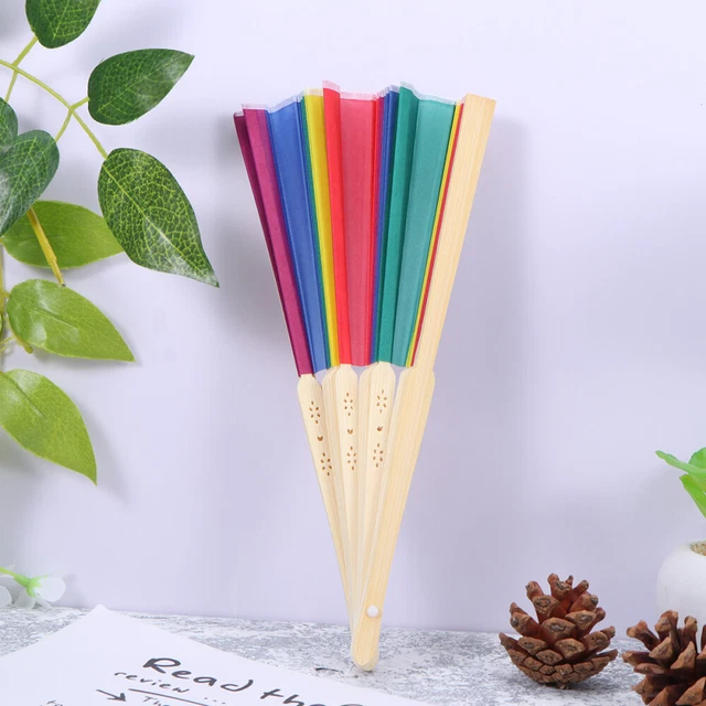 Bandiera Arcobaleno Orgoglio Decorazione Ventilatore Mano Bambù Creativo Festa Danza Matrimonio Arcobaleno