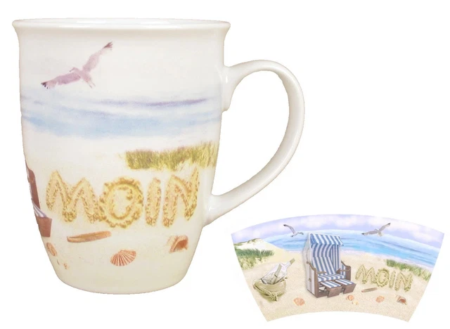 Becher 'Seehund/Robbe Moin Moin' – 0,4 L, Mit Ebbe & Flut Muster, Von Gerkimex
