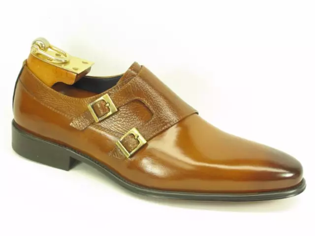 Carracci Double Monkstraps Cognac Leather Mens Dress Shoes KS099-3003C