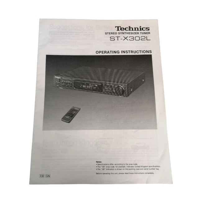 Technics Stereo Synthesizer Tuner ST-X302L Operating Instructions Vintage 1990s