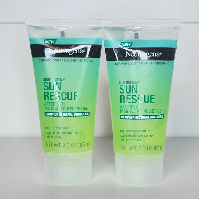 2 NEUTROGENA SUN Rescue Sun Burn Relief Gel 3 OZ Each EXP 09/2023 Pain