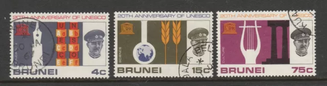 Brunei 1966 UNESCO set SG 144-146 Fine used.