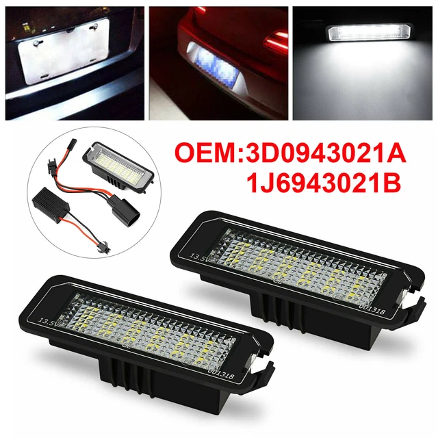 2x White 6-LED License Plate Lights – 12V Rear Number Lamp For Car Truck Trailer