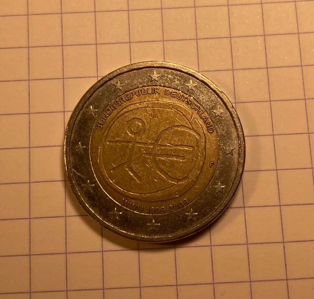 Pièce de 2 euros RARE bonhommeUEM 1999-2009 Deutschland