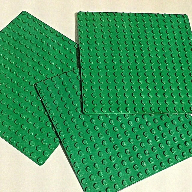 Lego Lot Of 3 Green Base Plates 16x16  Authentic Lego Plate 91405 Size 5"x5"