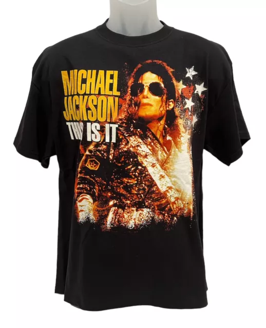 Michael Jackson Graphic Tee This Is It Promo T Shirt Size L Black NWT