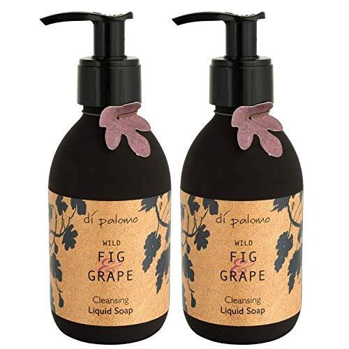 Paquete de 2 jabón líquido de higos y uvas silvestres Di Palomo. 2 botellas de 240 ml. Antibacteriano