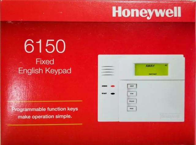 "Teclado inglés fijo Honeywell Ademco 6150 con teclas de función programables "NUEVO"