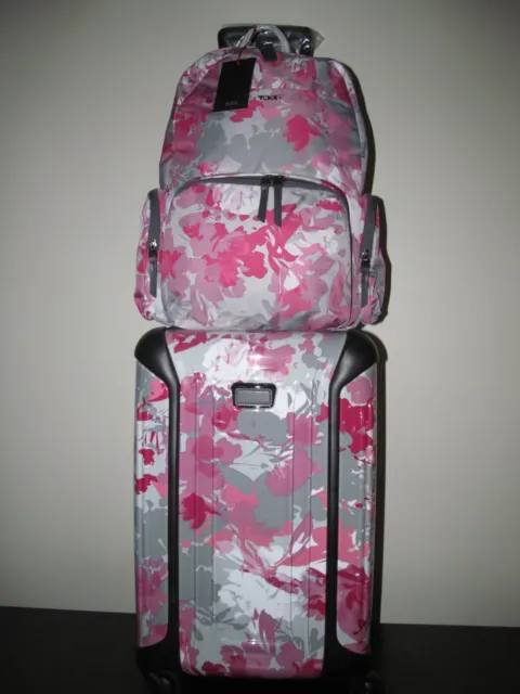 TUMI Luggage Set-Floral Rose 22 Carry On TSA Lock & Matching Floral Backpack NWT