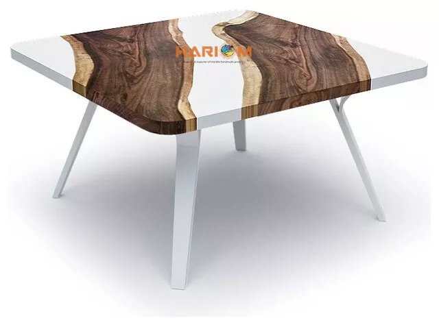 Square White Solid Epoxy Resin Table Top Adorable Decor Furniture Kitchen Decors