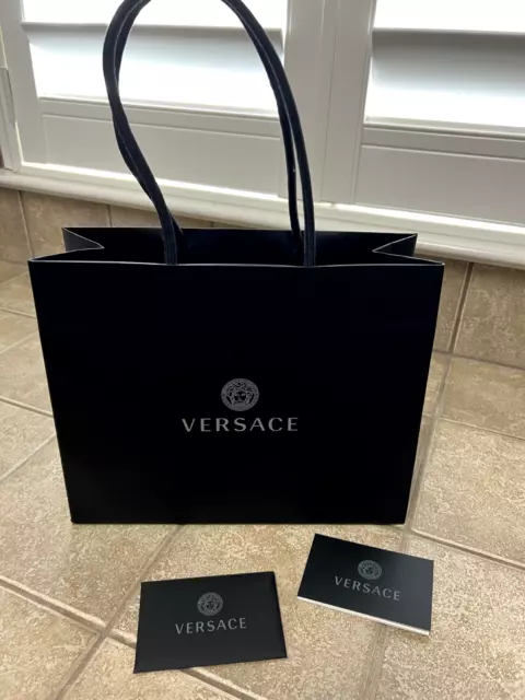 VERSACE 10&X8&X4& EMPTY Black SHOPPING GIFT Paper BAG Logo for Bag or ...