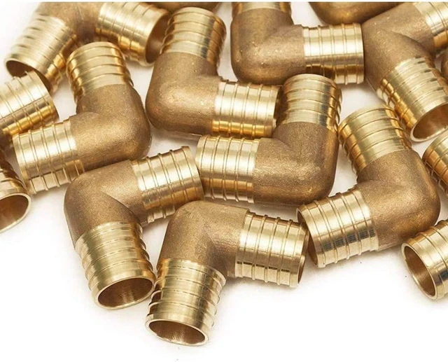 1/2 Inch PEX 90 Degree Elbow Connector Fitting Crimp Brass for PEX Pipe Tubing,