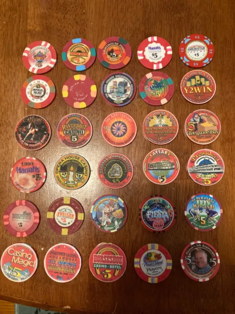 30 $5 assorted casino chips