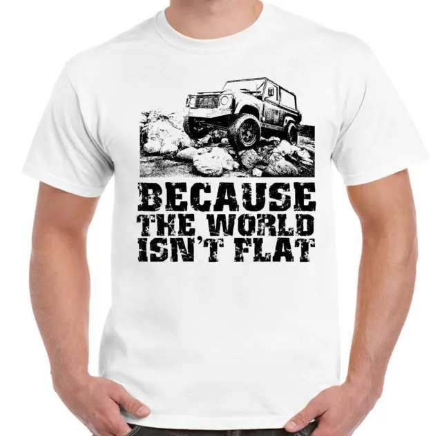 T-shirt 4x4 Because The world Isn't Flat Uomo divertente 4x4 90 110 SVX 8
