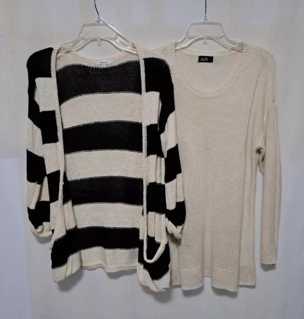 Bulk Lot of Women's Knit Jumper/Cardigan Size M Dotti ValleyGirl Cream/Black