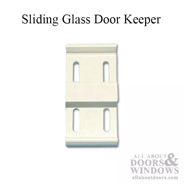 Keeper, E-Shaped, Wide 1-1/2, Sliding Glass Door - White