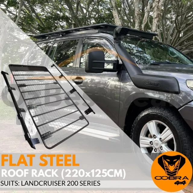 Flat Roof Rack fits Landcruiser 200 Series 220cm x 125cm Brackets