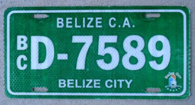 Belize  City License Plate 2013 Excellent Condition - Expired