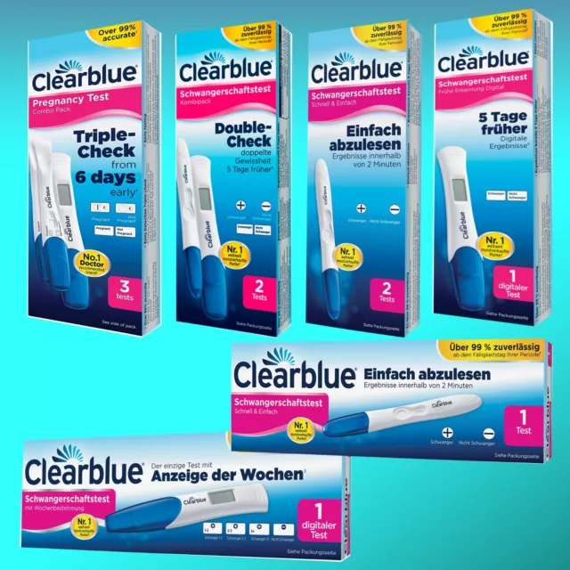 Clearblue Schwangerschaftstest - Einfach abzulesen 1er 2er Digital Triple Check