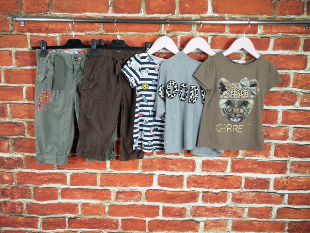 Girls Bundle Age 5-6 Years Matalan H&M Bluezoo Summer Trousers Tee Top Cat 116Cm