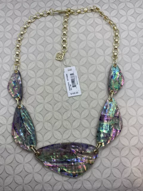 Kendra Scott McKenna Lilac Abalone Statement Bib Necklace Fashion Jewelry New