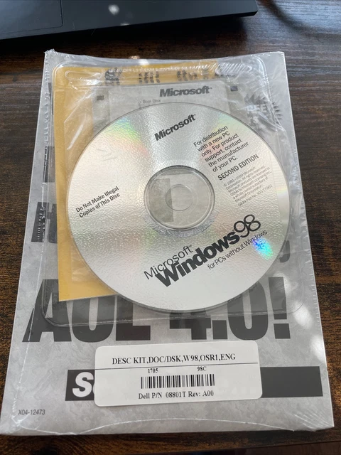 Microsoft Windows 98 SE Second Edition New Sealed CD, Boot Disk, COA Product Key