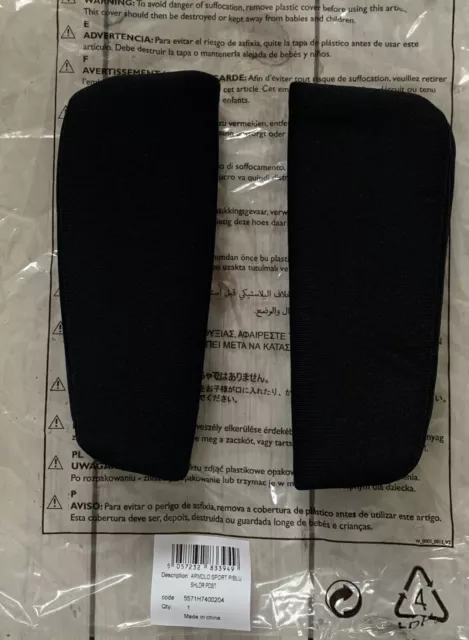Mamas & Papas ARMILLO URBO2 FLIP XT2 OCARRO SCHWARZES GESCHIRR SCHULTERPAD SET NEU