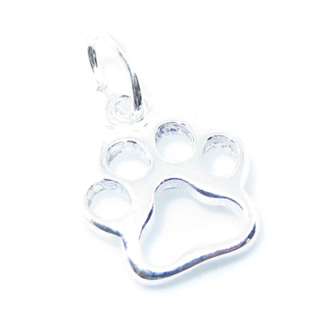 Paw Print TINY sterling silver charm .925 x 1 Cat Dog Paws charms