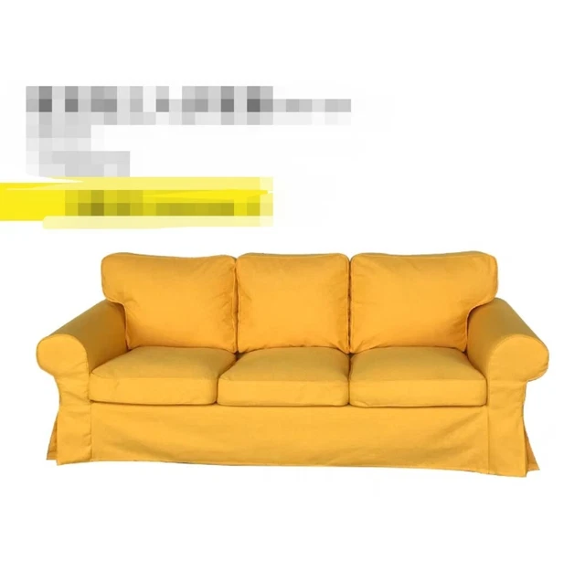 IKEA EKTORP 3SEATER Sofa Cover set yellow colour Custom Made £199.00