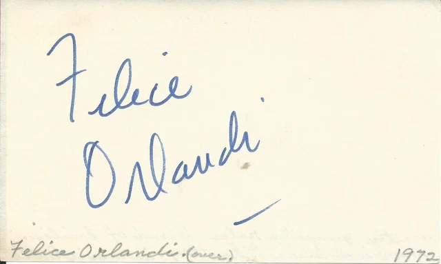 FELECI ORLANDI BULLITT 48 HOURS HARD TIMES VINTAGE SIGNED ALBUM PAGE d. 2003