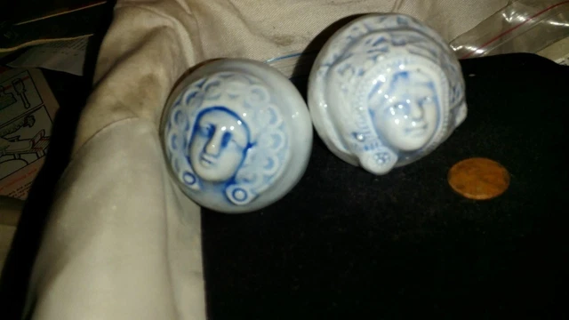 Set of two large ceramic Vintage Antique Style drawer knobs art nouveau deco