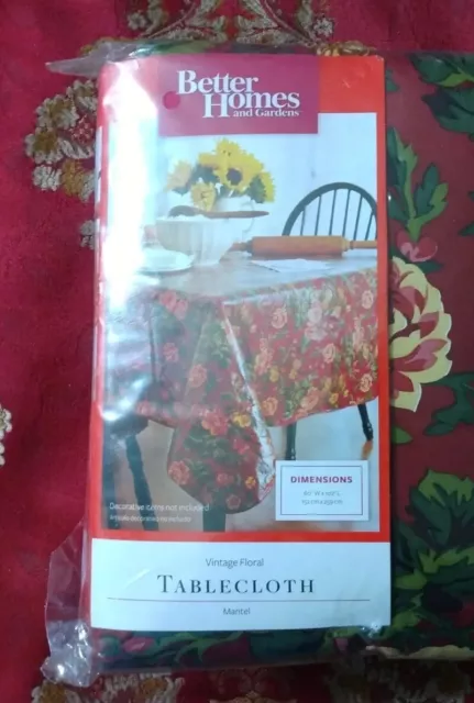 Better Homes & Gardens Brown Vintage Floral tablecloth 60" W x 102"L  fall