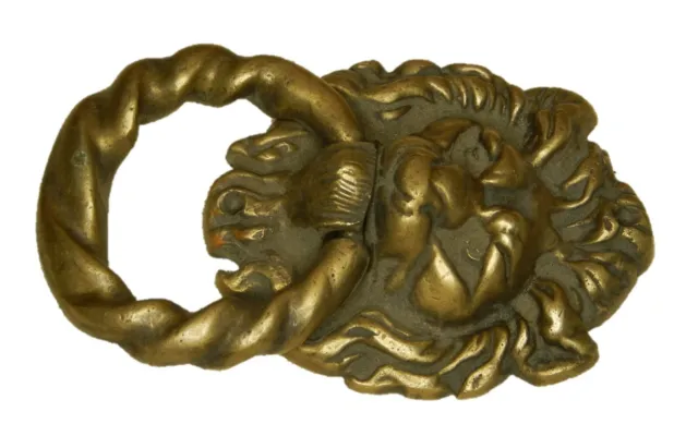 Golden Lion Shape Doorbell Vintage Finish Brass Handmade Door Knocker Home Decor