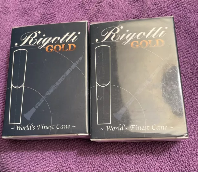 Rigotti GOLD Clarinet Reeds 2 boxes 4s NEW sealed. LAST SET!