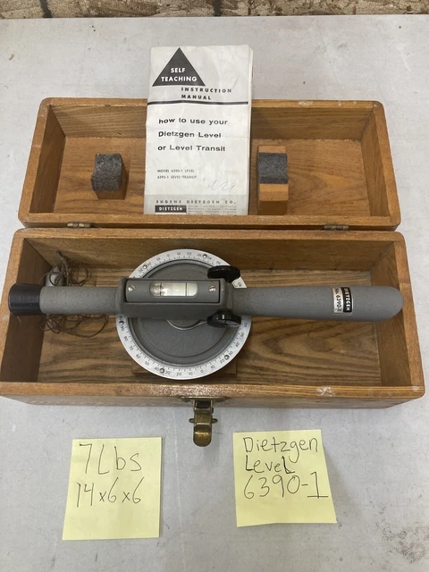 Vintage Dietzgen Plain Utility Level No. 6390-1 With Wood Case
