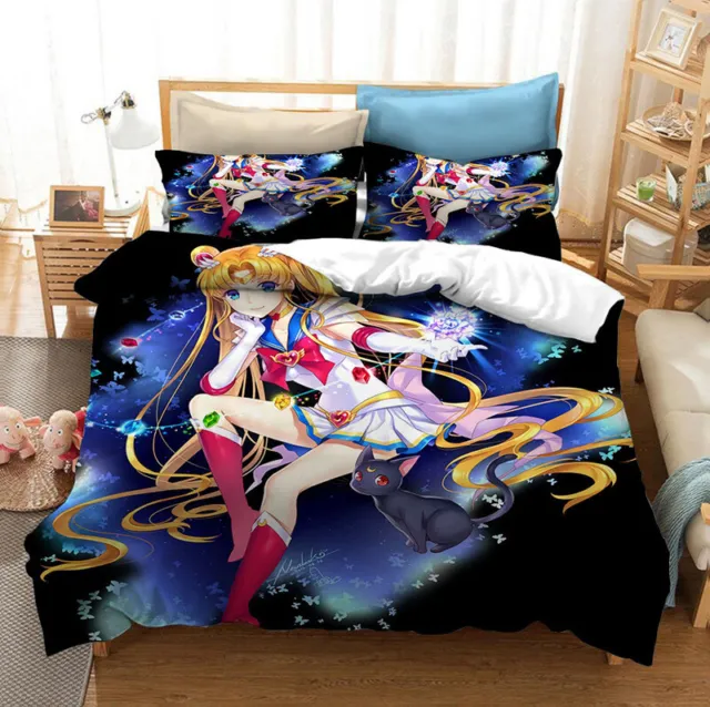 Anime Sailor Moon 3D Duvet/Quilt/Doona Cover Set Pillowcase C