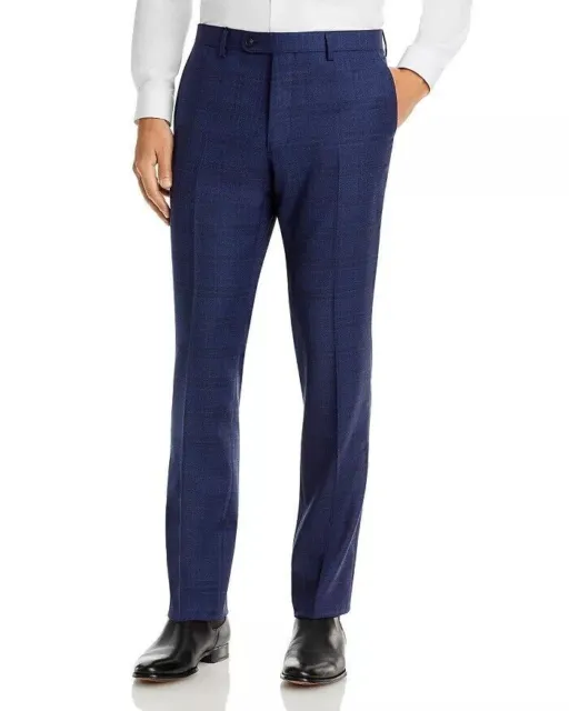 John Varvatos Star USA Mens Tonal Plaid Slim Fit Dress Pants Size 38 Blue